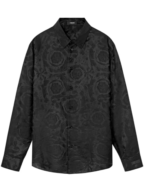 Versace jacquard silk-blend regular shirt Black 10173981A10070
