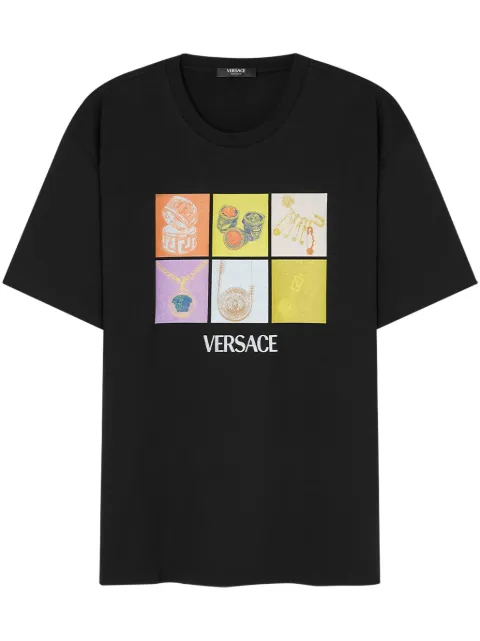 Versace Pop Jewels T-shirt Black 10133021A13400