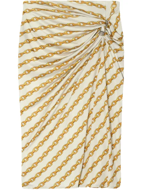 Versace brooche detailing draped skirt Gold 10186661A14060