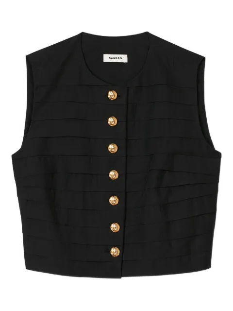SANDRO Eilat cropped top Black SFPTO00795