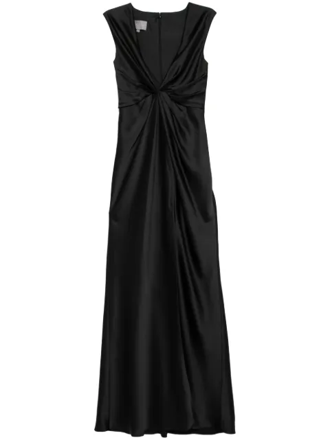 Amsale fluid twisted draped dress Black P746S