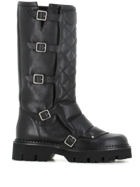 Sartore multi-way strap quilted leather boots Black SR464201