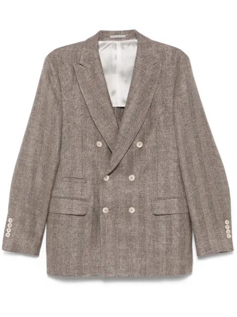 Brunello Cucinelli double-breasted blazer Brown MR4757BPDC018