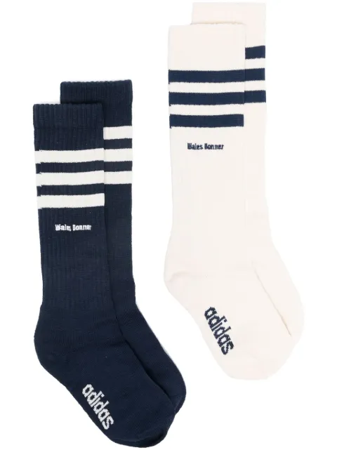 adidas logo-embroidered socks (pack of two) Blue JH3609