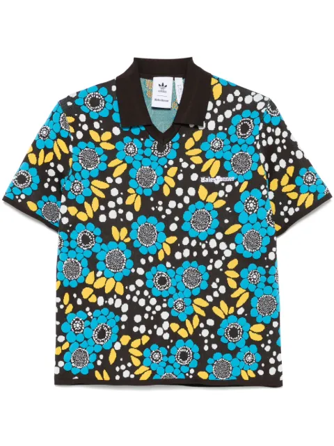 adidas floral polo shirt Blue JJ2931