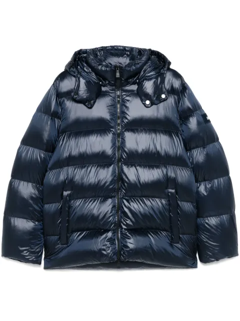 Add detachable-hood puffer jacket Blue 10AM118