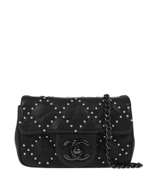 CHANEL Pre-Owned 2014 mini Timeless studded shoulder bag Black 19939969