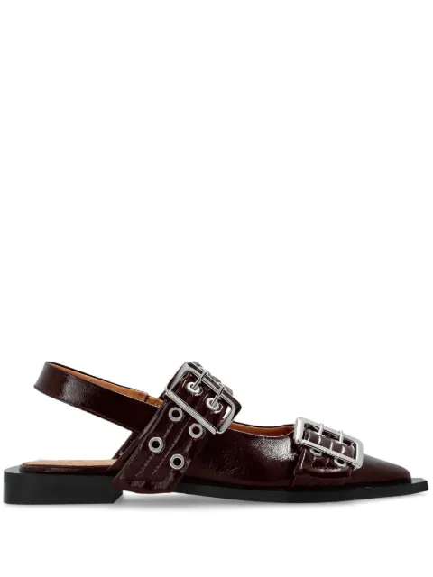 GANNI Buckle ballerina shoes Red S3086