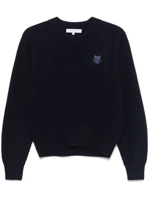 Maison Kitsuné Bold Fox Head-patch sweater Blue LW00814KT1093