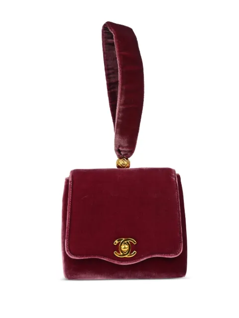 CHANEL Pre-Owned 1995 CC turn-lock clutch bag Pink 3487383