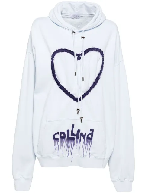 Collina Strada heart hoodie Blue XX8754
