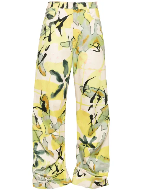 Collina Strada Dante graphic-print trousers Yellow XX6021