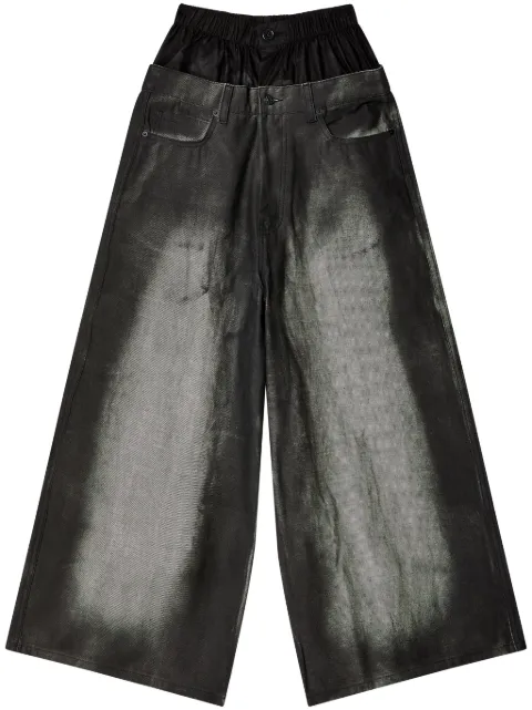 Melitta Baumeister distressed-finish wide-leg jeans Black MB41AW24