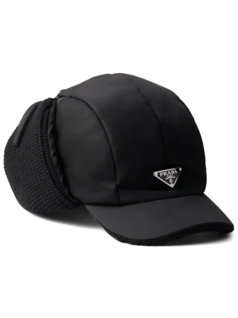 Prada re-rylon and wool trapper hat Black 2HC3922DZK
