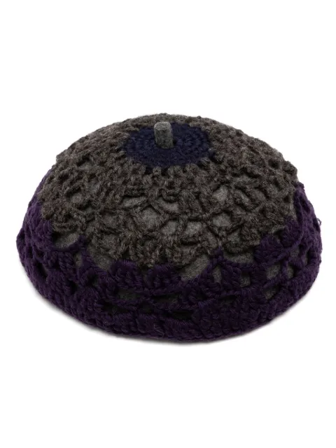 Prada Pre-Owned wool crochet beret Grey DPVI8198R