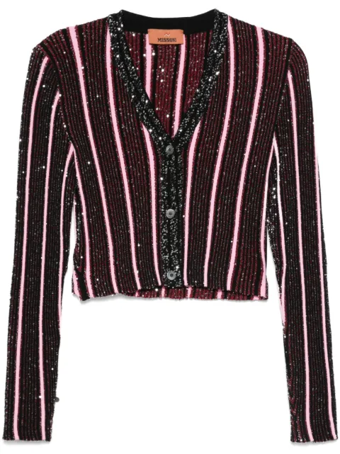 Missoni sequined ribbed cardigan Black DS24WM1EBK042L