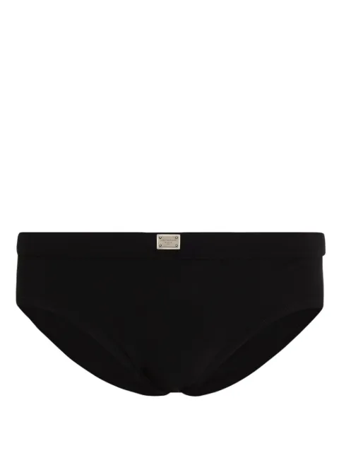 Dolce & Gabbana logo-plaque swim briefs Black M4A99JONR47