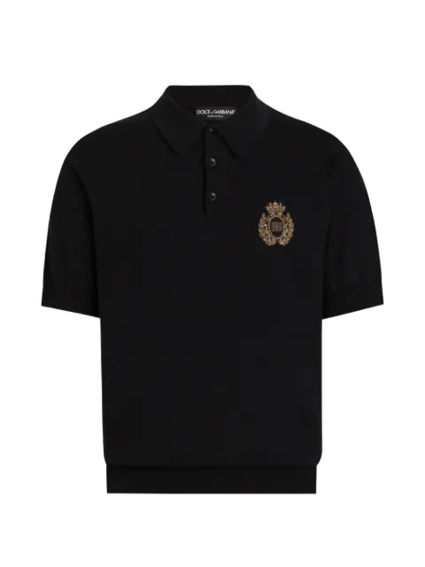 Dolce & Gabbana logo-embroidered polo shirt Blue GXZ02ZJBCG3