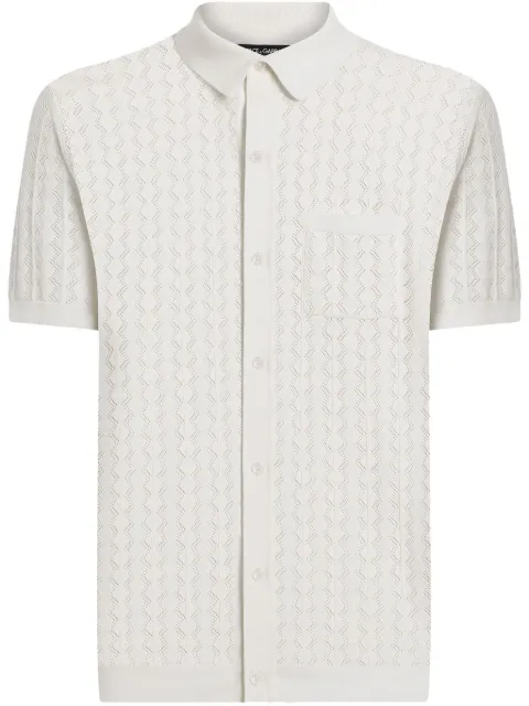 Dolce & Gabbana openwork cotton polo shirt White GXVA9TJBCFJ