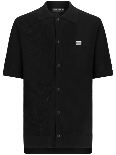 Dolce & Gabbana logo-plaque shirt Black GXV95TJBCF5