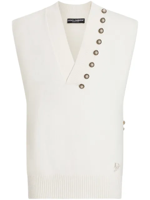 Dolce & Gabbana crystal-embellished vest White GXT29ZJCVWR