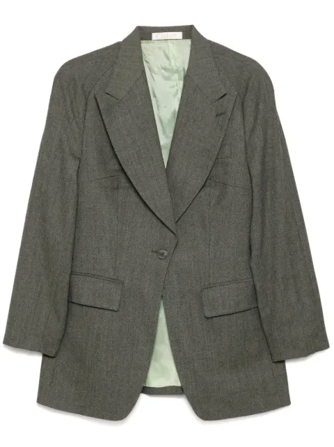 Chloé Pre-Owned long-raglan-sleeves single-breasted jacket Green CSCR8250R