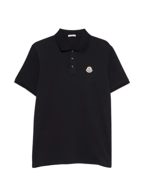 Moncler logo-patch polo shirt Blue L20918A0001184556