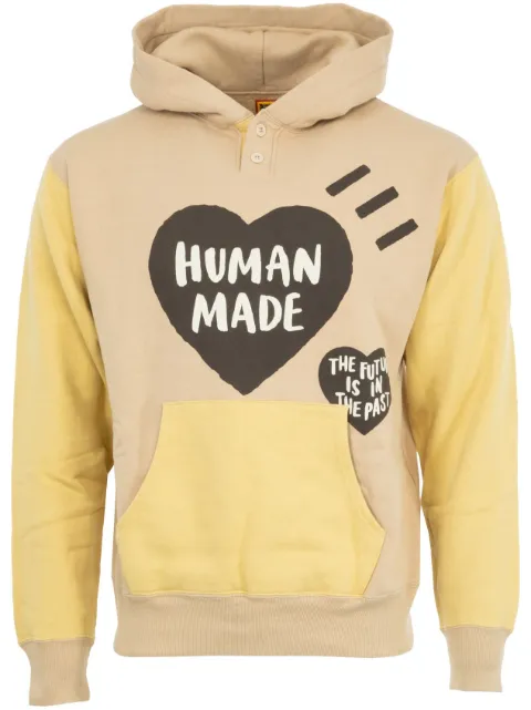 Human Made logo-print colour-block hoodie Neutrals HM28CS023
