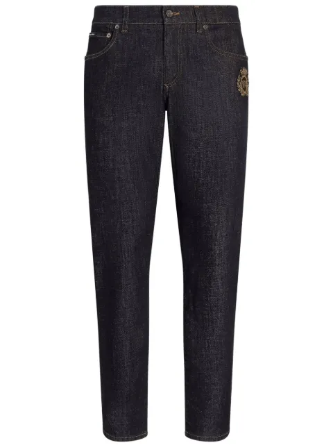 Dolce & Gabbana logo-appliqué tapered jeans Blue GY07CZG8ME9