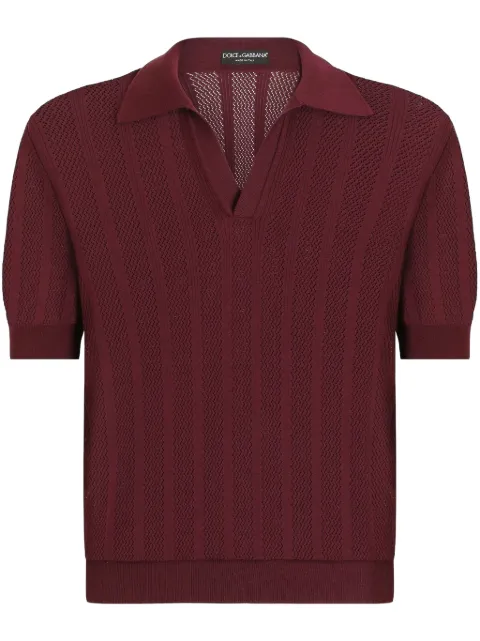 Dolce & Gabbana knitted polo shirt Red GXZ62TJBCFL
