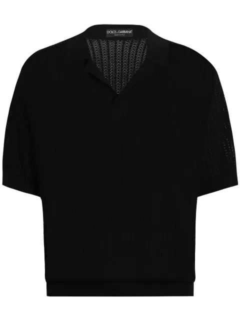 Dolce & Gabbana knitted polo shirt Black GXZ63TJBCFM