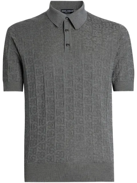 Dolce & Gabbana logo-jacquard polo shirt Grey GXZ15TJBSKE