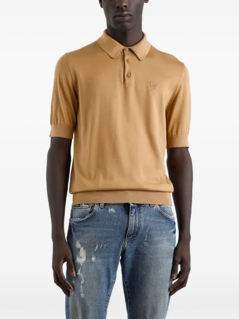 Dolce & Gabbana logo-embroidered polo shirt Neutrals GXZ02ZJBSK3