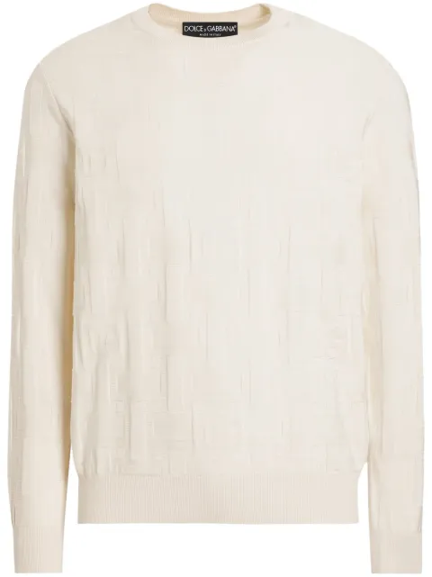 Dolce & Gabbana logo-jacquard sweatshirt Neutrals GXX02TJBSK5