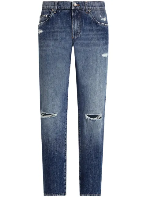 Dolce & Gabbana ripped straight-leg jeans Blue GP02XDG8ME8S9001