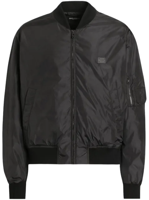 Dolce & Gabbana logo-plaque bomber jacket Black G9BNQTGI876