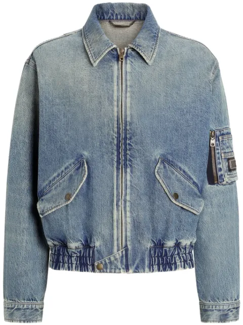 Dolce & Gabbana logo-appliqué denim jacket Blue G9BKNDG8ME5
