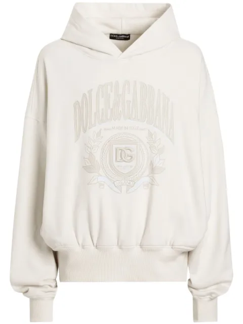 Dolce & Gabbana logo-print hoodie Neutrals G9BJGZG7O2J