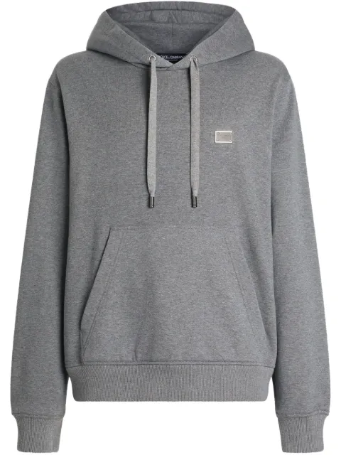 Dolce & Gabbana logo-patch hoodie Black G9BGPTG7N7B