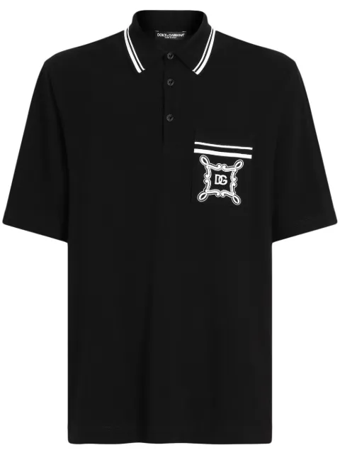 Dolce & Gabbana logo-print polo shirt Black G8SN2ZG7N8M