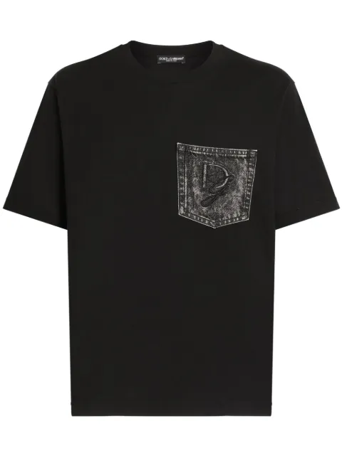 Dolce & Gabbana logo pocket T-shirt Black G8PN9ZG7O4J