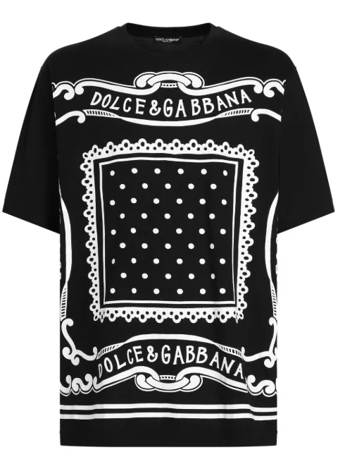 Dolce & Gabbana bandana-print cotton T-shirt Black G8PN9TG7N8O