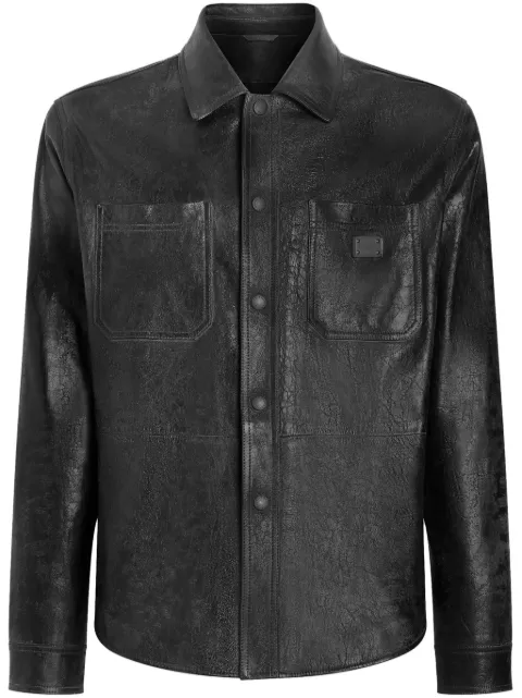 Dolce & Gabbana leather shirt Black G5LD2LGJ029