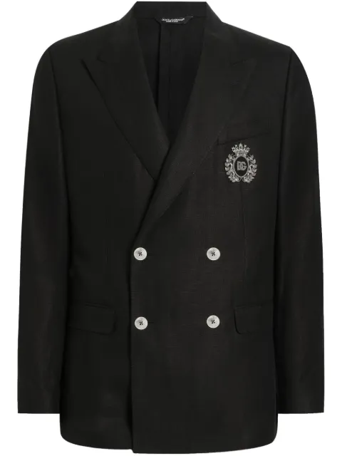 Dolce & Gabbana monogram-badge blazer Black G2TJ2ZFU4K6