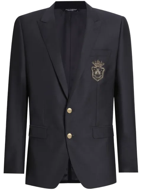 Dolce & Gabbana logo-appliqué blazer Blue G2LK0ZFU3H1