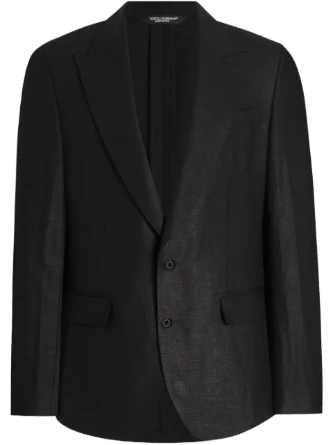 Dolce & Gabbana peak-lapel single-breasted blazer Black G2QS6TFU4MC