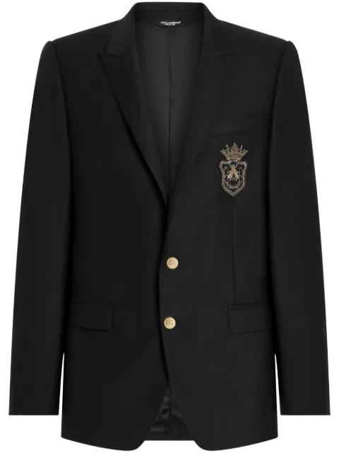 Dolce & Gabbana logo-appliqué blazer Black G2LK0ZFU3H1