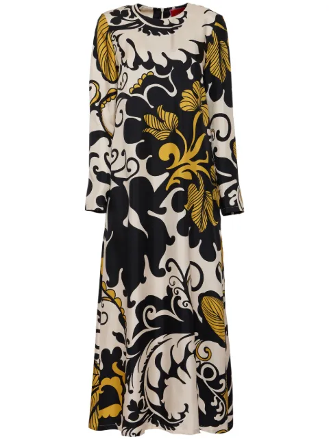 La DoubleJ graphic-print silk midi dress White DRE0184SIL001MRE01BL03