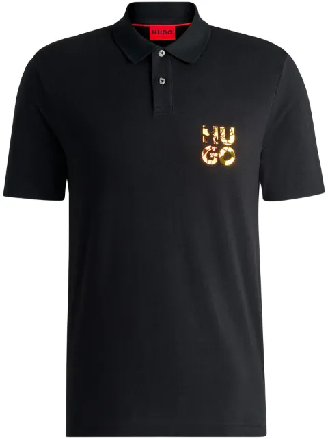 HUGO logo-print polo shirt Black 50522129