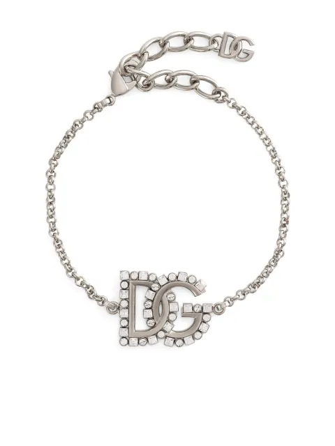 Dolce & Gabbana DG-logo fine-link bracelet Silver WBR2L4W1111